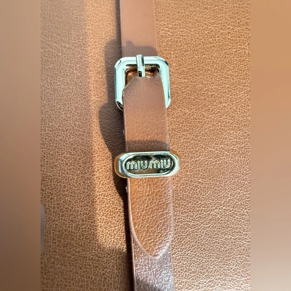 New in Bag Miu Miu Brown GWP Lined Notebook with Miu Miu on Each Page + Belt